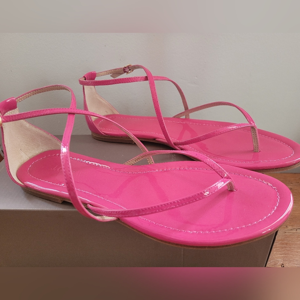Pink leather J Crew sandals